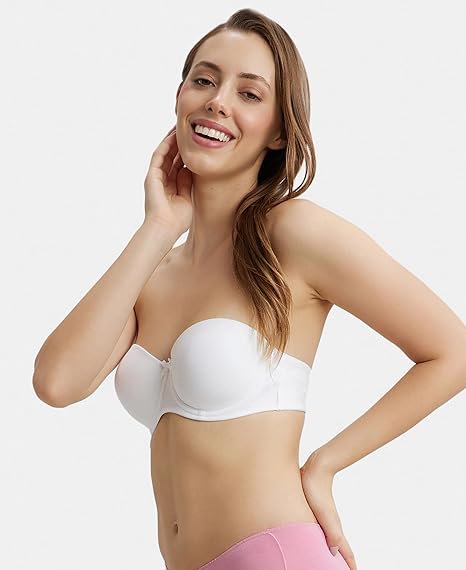 Jockey FE52 Women’s Strapless Underwired Bra – Padded Full Coverage Multiway Cotton Fit